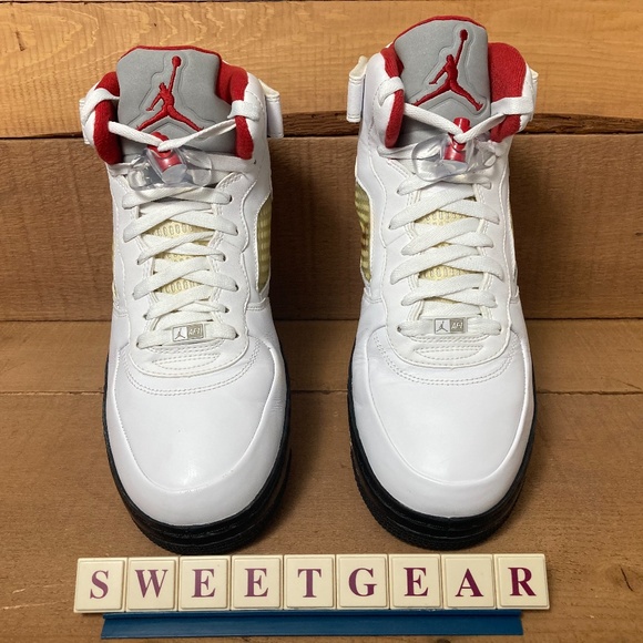 Jordan 5 Fusion 'Varsity Red - Black / White' Air Force 1 - Picture 3 of 16